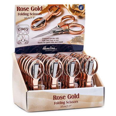 Hemline Rose Gold Folding Scissors (10cm)