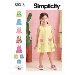 Simplicity Toddlers' Tent Tops, Dresses, and Shorts S9318 - Sewing Pattern
