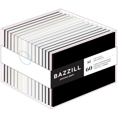 Bazzill Value Pack Cards W/Envelopes 4.25"X5.5" 60/Pkg - Neutrals