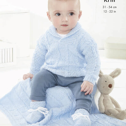 Blanket, Sweaters, Balaclava Helmet & Bootees in King Cole Baby Safe DK - P567 - Leaflet