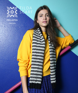 Tilda Scarf - Knitting Pattern For Women in MillaMia Naturally Soft Merino