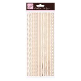 Anitas Outline Stickers - Assorted Borders - Rose Gold On White