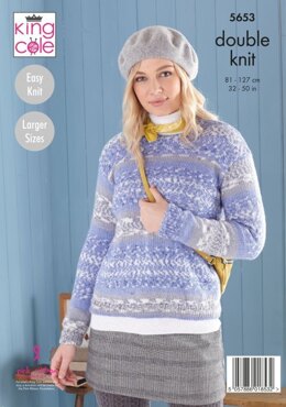 Sweater and Tunic in King Cole Fjord DK - 5653 - Leaflet