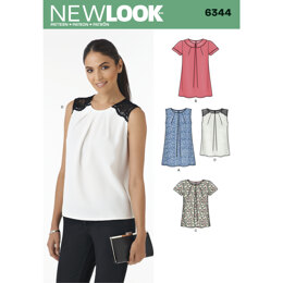 New Look Misses' Tops in Two Lengths 6344 - Paper Pattern, Size A (8-10-12-14-16-18-20)