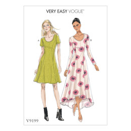 Vogue Misses' Knit Fit and Flare Dresses V9199 - Sewing Pattern