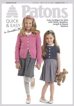 Girls' Cardigans in Patons Smoothie DK - 3773