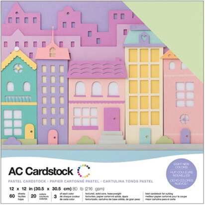 American Crafts Variety Cardstock Pack 12"X12" 60/Pkg - Pastels