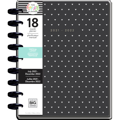 The Happy Planner Black & White Classic 18 Month Planner