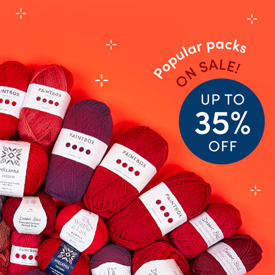 Up to 35 percent off exclusive yarn packs!