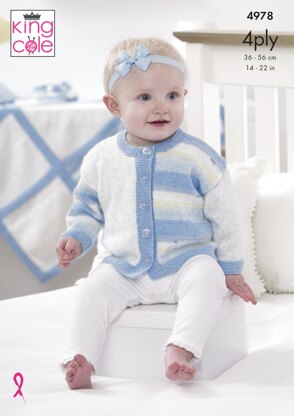 Jacket, Hat, Bootees and Blanket in King Cole Big Value Baby 4Ply - 4978 - Downloadable PDF