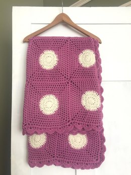 Lace Polka Dot Round Squares Afghan