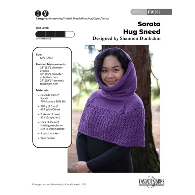 Sorata Hug Sneed in Cascade Yarns - FW287 - Downloadable PDF