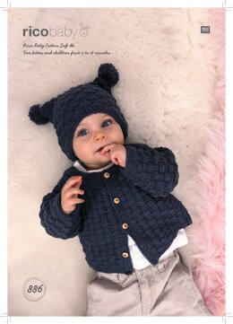 Jacket and Hat in Rico Baby Cotton Soft DK - 886 - Downloadable PDF