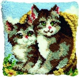 Kissen-Knüpfset „Katzen“ von Pako – 40 x 40 cm