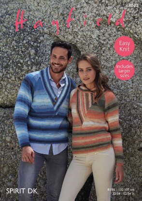 His and Her Sweaters in Hayfield Spirit DK - 8037 - Downloadable PDF