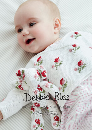 "Rosebud Crossover" - Knitting Pattern For Babies in Debbie Bliss Eco Baby - PDF