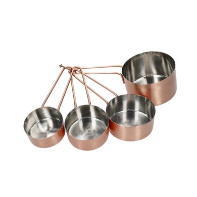 Master Class Stainless Steel, Copper Effect Measuring Cups, Set of Four