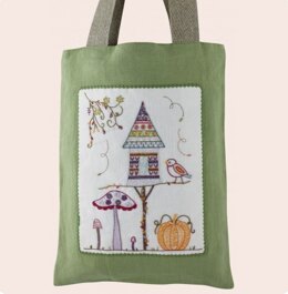 Un Chat Dans L'Aiguille Autumn Birdhouse Printed Embroidery Kit