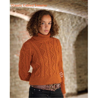 Classic Cabled Sweater in Debbie Bliss Alpaca Silk Aran - OOT01