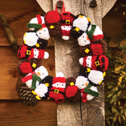 Christmas Pom Pom Wreath in Sirdar Country Classic DK - 10654 - Downloadable PDF