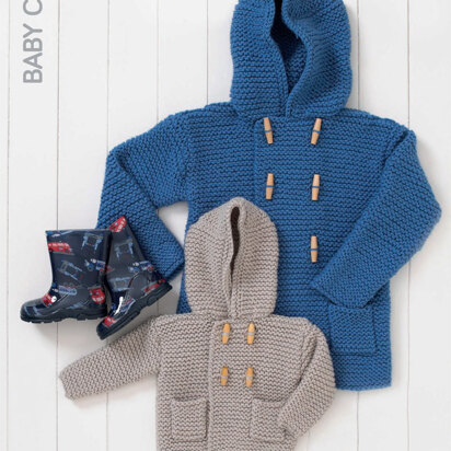 Hooded Boy’s Duffle Coats in Hayfield Baby Chunky - 4486 - Downloadable PDF