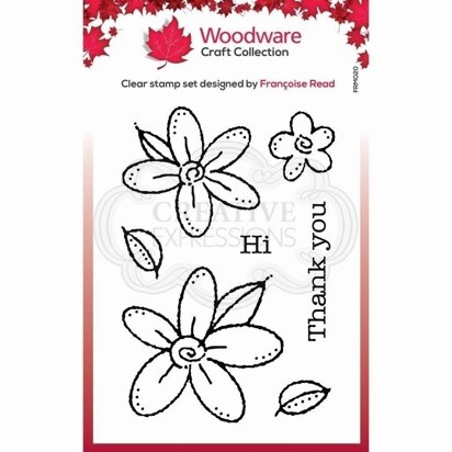 Woodware Clear Singles Daisies Stamp 3.8in x 2.6in