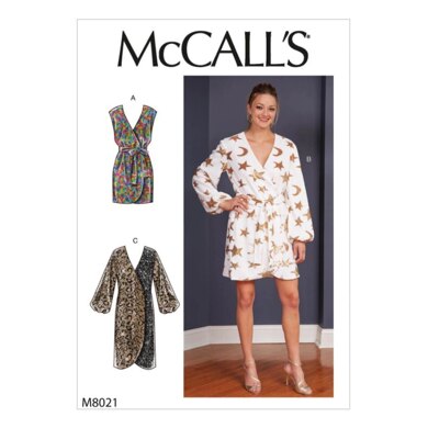McCall's Misses' Dresses & Belt M8021 - Sewing Pattern