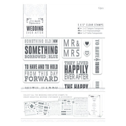 Papermania 5 x 5 Clear Stamps - Topper Sentiments