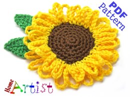 Sunflower crochet applique