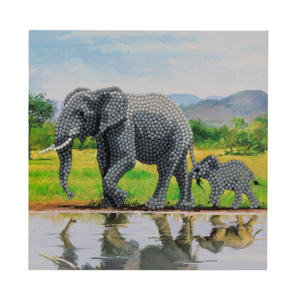 18 x 18 cm Crystal Art Diamond Painting-Kartenset „Elefant“