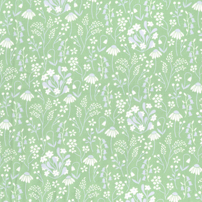 Oddies Textiles Cotton Poplin Printed – Floral Green