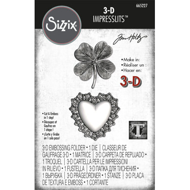 Sizzix 3-D Impresslits Embossing Folder - Lucky Love by Tim Holtz
