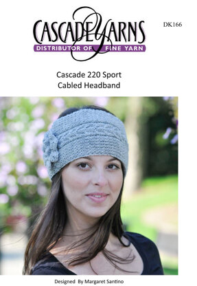 Cabled Headband in Cascade 220 Sport - DK166