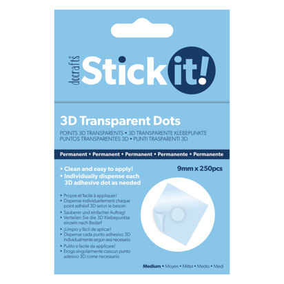 Stick It 3D Transparent Dots (250pcs) - 9mm Medium
