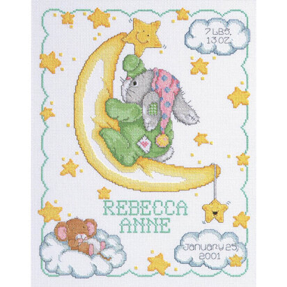 Janlynn Corporation Crescent Moon Birth Announcement Cross Stitch Kit - 28cm x 35.5cm