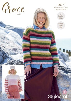 Sweaters in Stylecraft Grace Aran - 9927 - Downloadable PDF
