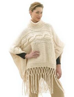 Fisherman's Poncho in Lion Brand Wool-Ease Thick & Quick - 40490