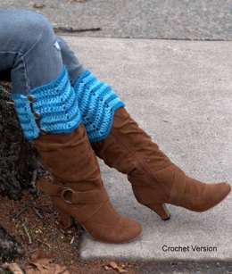 Knit And Crochet Boot Toppers in Plymouth Yarn Galway Sport - F636