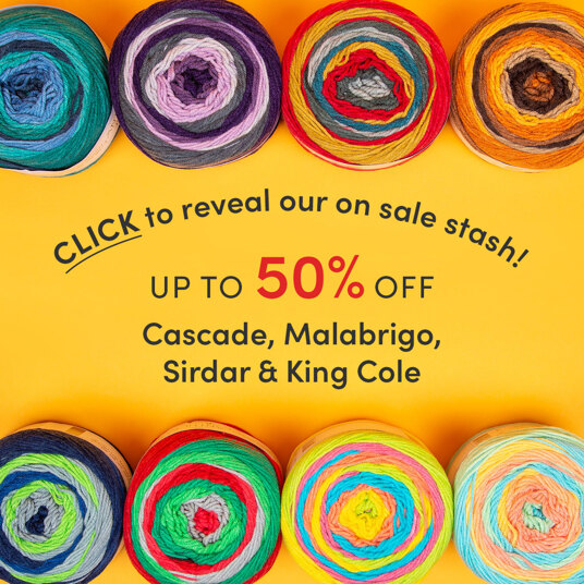 Up to 50 percent off selected yarn brands!