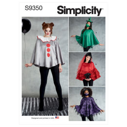 Simplicity Misses' Poncho Costumes and Face Masks S9350 - Sewing Pattern