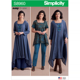 Simplicity S8960 Misses Dress Or Tunic, Skirt and Pant - Sewing Pattern