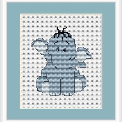 Luca-S Blue Elephant Mini Kit Cross Stitch Kit - 8.5cm x 9cm