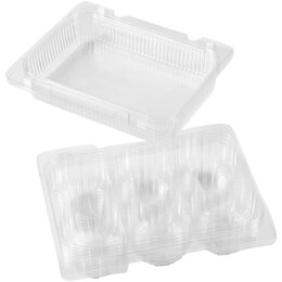Wilton Clear 6-Cavity Disposable Plastic Cupcake Boxes with Removable Lid, 4-Count