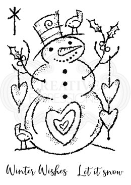 Woodware Clear Singles Loving Snowman Stamp 4in x 6in