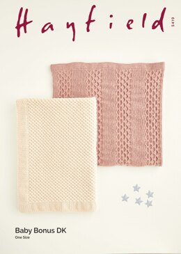 Baby Blankets in Hayfield Baby Bonus DK - 5419 - Downloadable PDF
