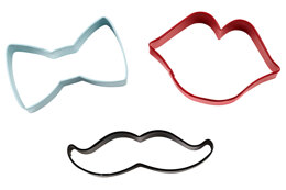 Wilton Tie, Mustache & Lips Cookie Cutter Set