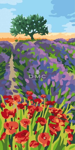DMC Lavander and Poppies Tapestry Kit - 15 x 30cm