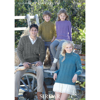Family Sweaters in Sirdar Harrap Tweed DK - 7396 - Downloadable PDF