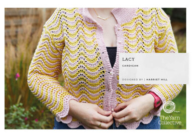 Lacy Cardigan -  Cardigan Knitting Pattern For Women in The Yarn Collective Rivoli Sport by Harriet Hill