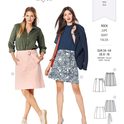 Burda Style Misses' Skirt – Flared Skirt – without Waistband – with Belt B6241 - Paper Pattern, Size 8-18
